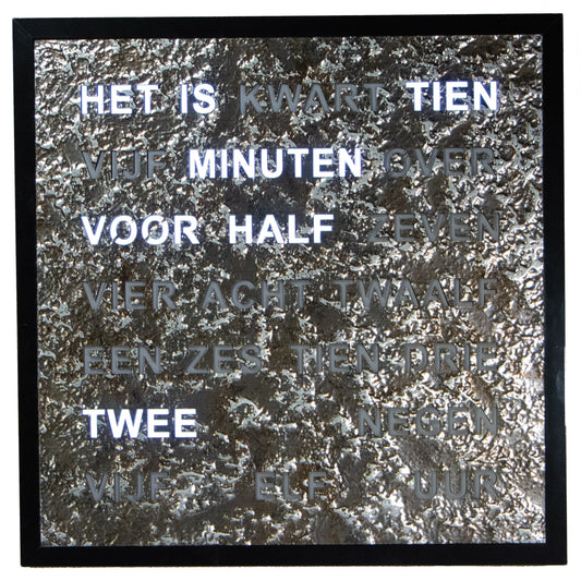 Intertime | Woordklok | Wandklok | 40x40 | Grafiet| Nederlands