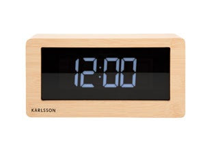 Table Clock Boxed LED Light Wood Karlsson