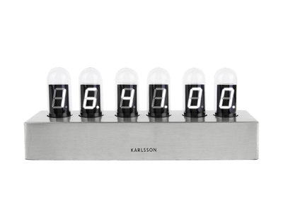 Table Clock Cathode Brushed Steel