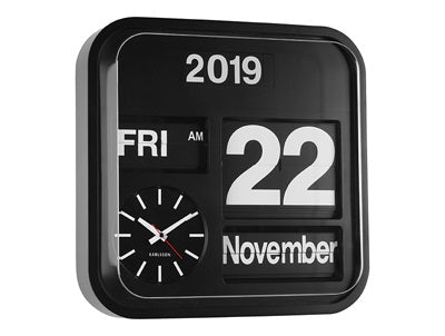 Wall Clock Big Flip black Karlsson - Flipklok XL 43 x 43cm