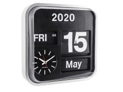 Wall Clock Big Flip silver Karlsson Flipklok XL 43x43cm