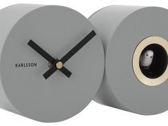 Wall Clock Duo Cuckoo Grey Karlsson Koekoeksklok 26cm