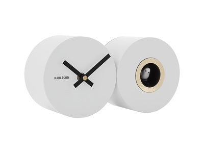 Wall Clock Duo Cuckoo White