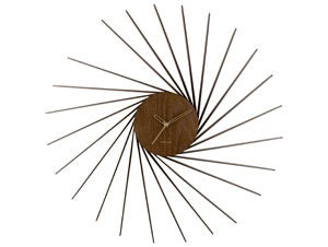 Wall Clock Helix XL Dark Wood