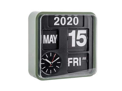 Wall Clock Mini Flip green