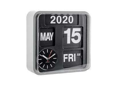 Wall Clock Mini Flip Silver