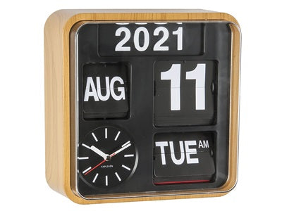 Wall Clock Mini Flip Wood