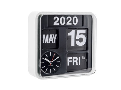 Wall Clock Mini Flip White