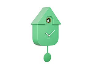 Wall Clock Modern Cuckoo Bright Green Koekoeksklok