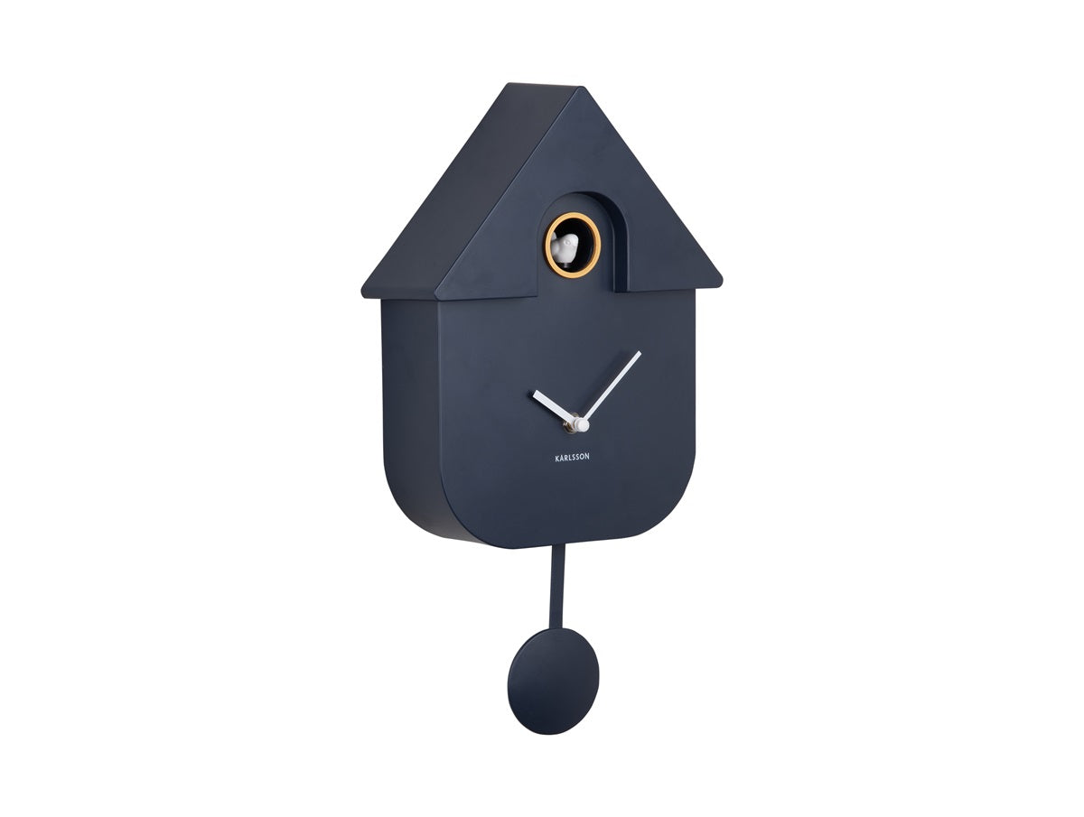 Wall Clock Modern Cuckoo Dark Blue Koekoeksklok