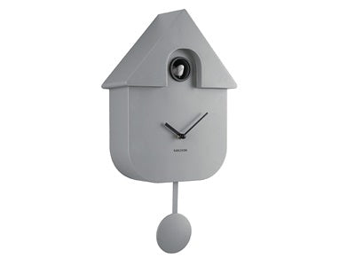 Wall Clock Modern Cuckoo Mouse Grey Koekoeksklok