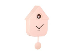 Wall Clock Modern Cuckoo Pink Koekoeksklok