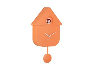 Wall Clock Modern Cuckoo orange Koekoeksklok