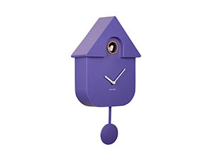 Wall Clock Modern Cuckoo Purple Paars Koekoeksklok