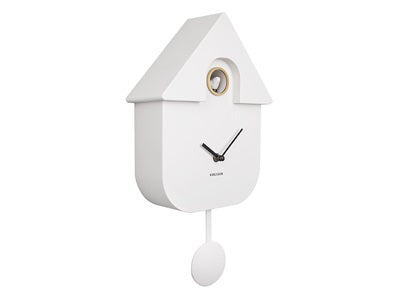 Wall Clock Modern Cuckoo White Koekoeksklok