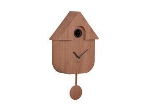 Wall Clock Modern Cuckoo Dark Wood Koekoeksklok