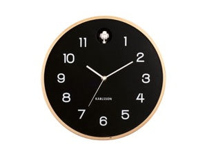 Wall Clock Natural Cuckoo Black