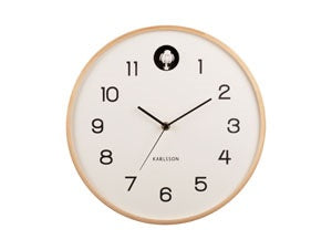 Wall Clock Natural Cuckoo White