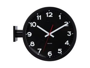 Wall Clock New Classic Double Sided Black