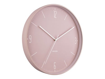 Wall Clock Numbers & Lines Pink