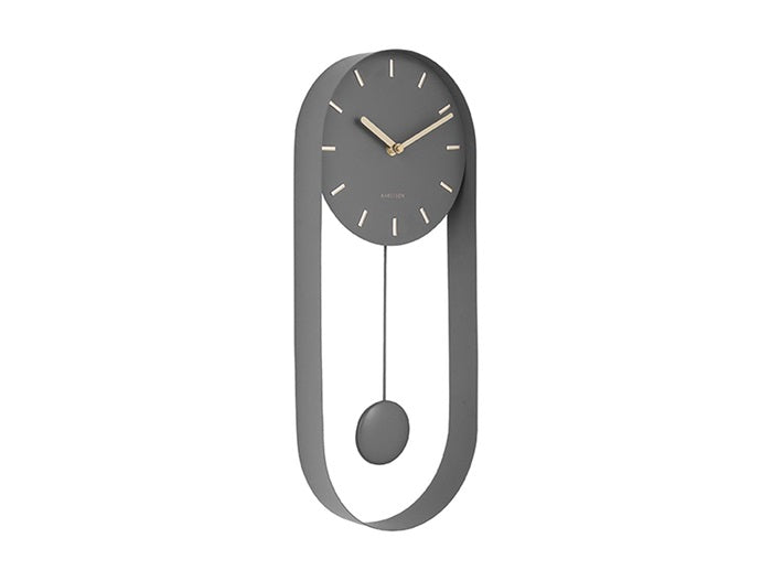 Wall Clock Pendulum Charm Grey