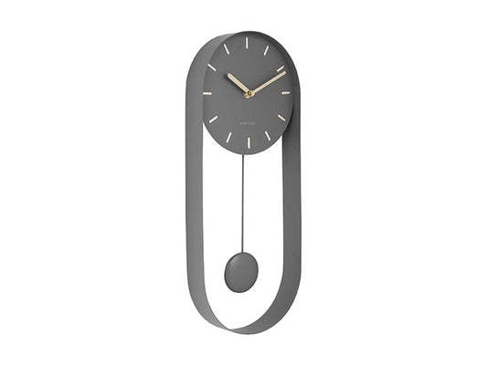 Wall Clock Pendulum Charm Grey