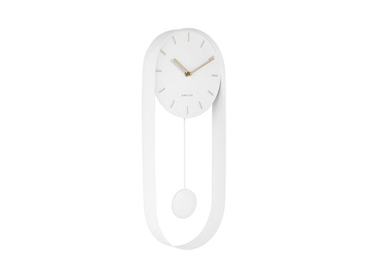 Wall Clock Pendulum Charm White