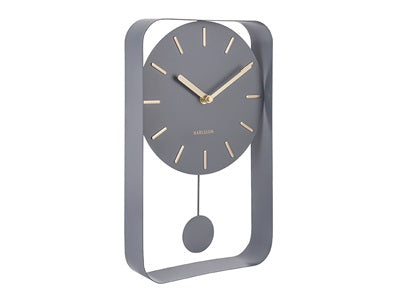 Wall Clock Pendulum Charm Small Grey