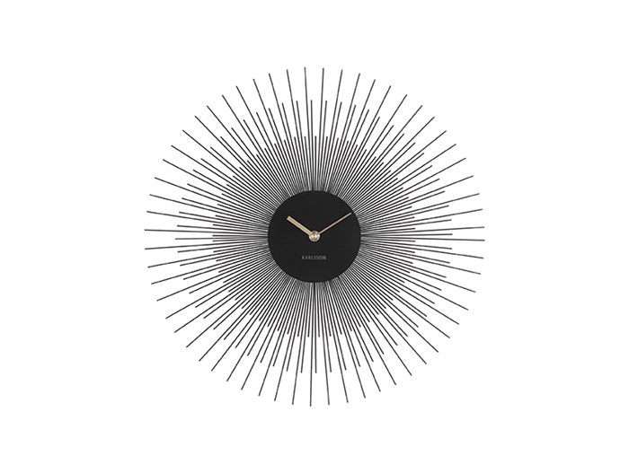 Wall Clock Peony Black