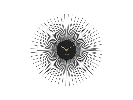 Wall Clock Peony Black