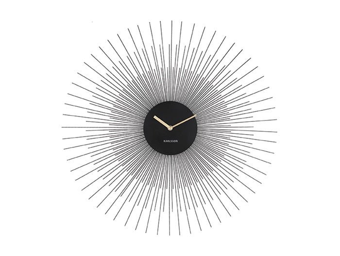 Wall Clock Peony Large Black