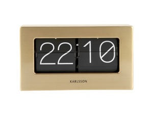 Wall/Table Clock Boxed Flip Gold