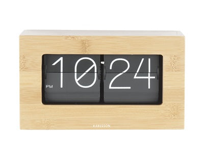 Wall/Table Clock Boxed Flip Wood