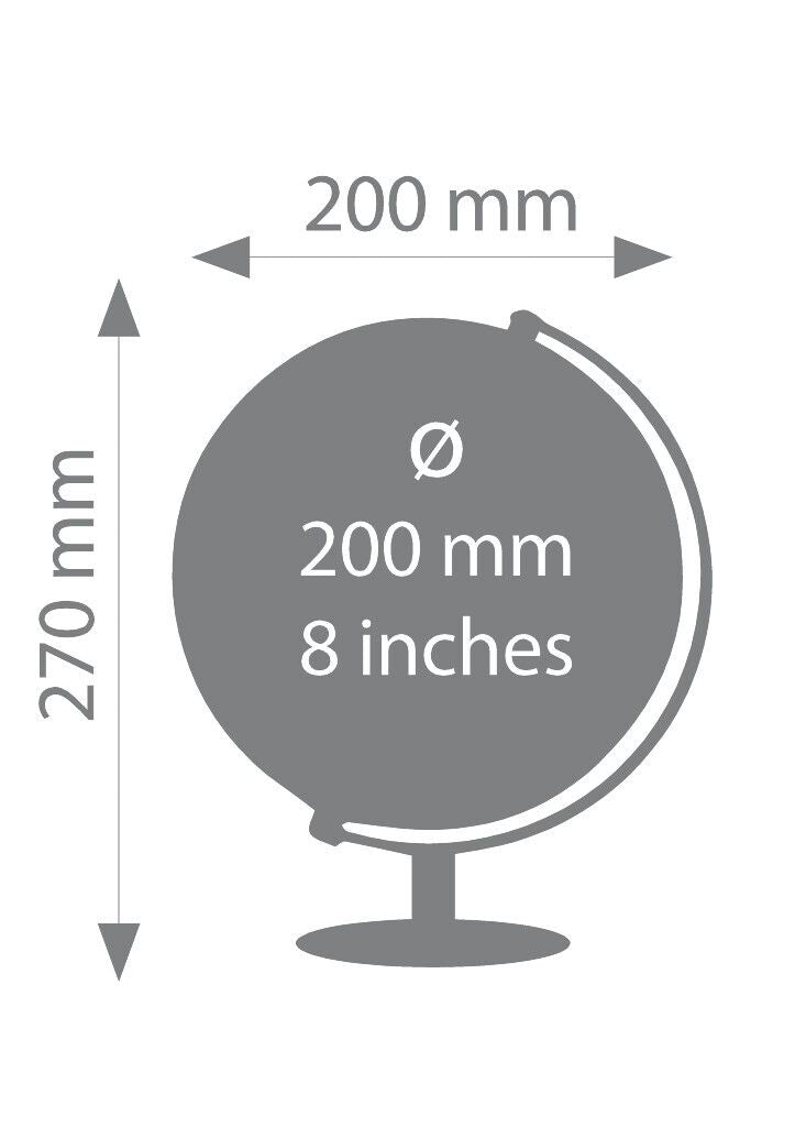 Troika | Wereldbol LUNAR | Zilver - Zwart | Ø20cm / Emform