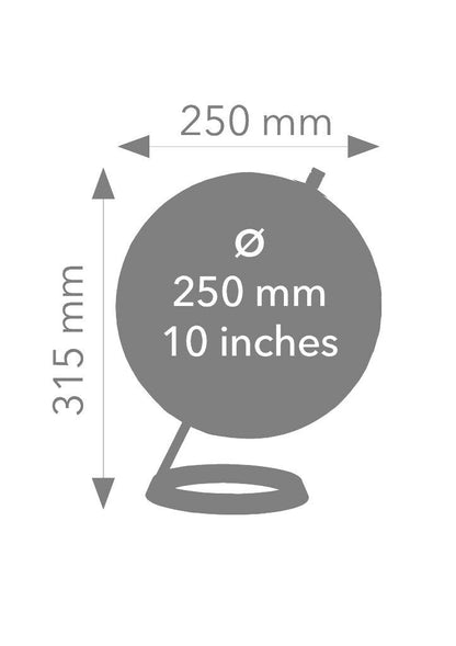 Troika | Wereldbol 23.5° GRAD | Zwart - Zilver | Ø25cm / Emform