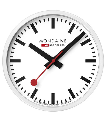 Mondaine 25cm wandklok wit
