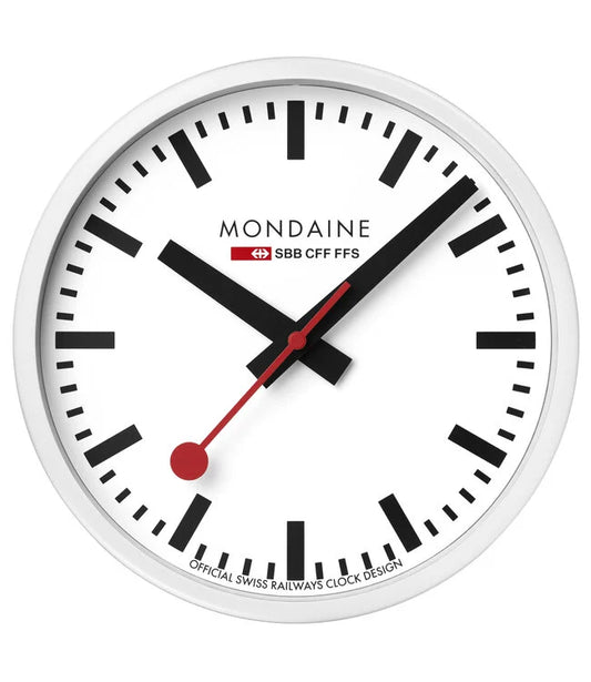 Mondaine 25cm wandklok wit