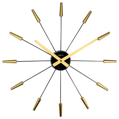 Wandklok NeXtime dia. 58 cm, plastic, goud, 'Plug Inn'