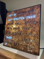 Intertime | Woordklok | Wandklok | Tafelklok | 28x28 | Epoxy brons| Nederlands